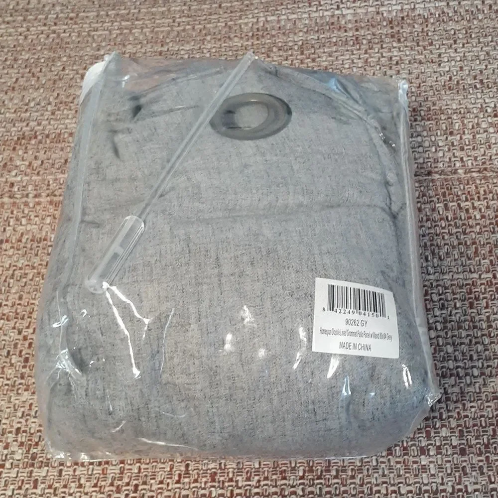 New P&H Homespun Double Wide Grommet Top Patio Panel With‎ Wand Grey 80×84 New